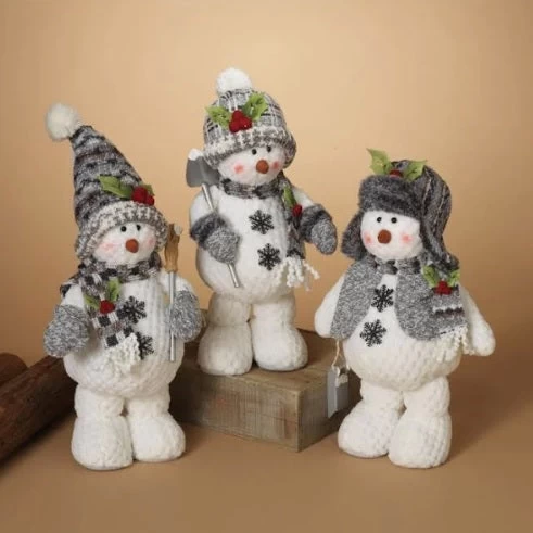 16" Plush Standing Snowman Decorative Figurines 4 16" Plush Standing Snowman Decorative Figurines - Image 2