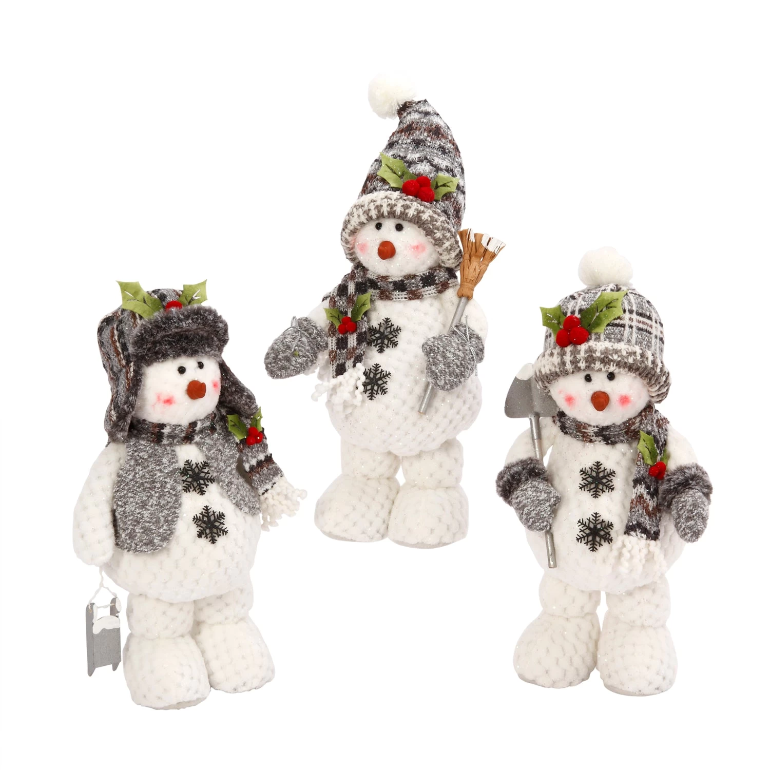 16" Plush Standing Snowman Decorative Figurines 3 16" Plush Standing Snowman Decorative Figurines