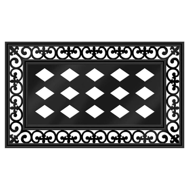 Sassafras Fleur-de-Lis Scroll Rubber Floor Doormat Tray 3 Sassafras Fleur-de-Lis Scroll Rubber Floor Doormat Tray