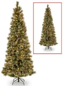 Crystal Elegance Pine Slim Dual Color LED PowerConnectâ„¢ Pre-Lit Artificial Christmas Tree