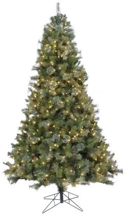 9' Rocky Mountain Narrow Profile Instant Lite Pole Pre-Lit Artificial Christmas Tree With Foot Tapper