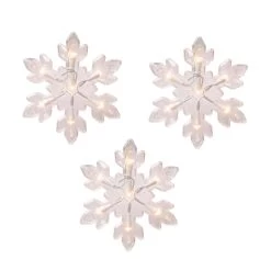 Set Of 5 Twinkle Shimmer Snowflake Lights