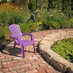 Kids Resin Stacking Adirondack Chairs -Outdoor Garden Living 224543