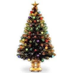 Fiber Optic Fireworks Artificial Christmas Tree With Ball Ornaments -Outdoor Garden Living 227148