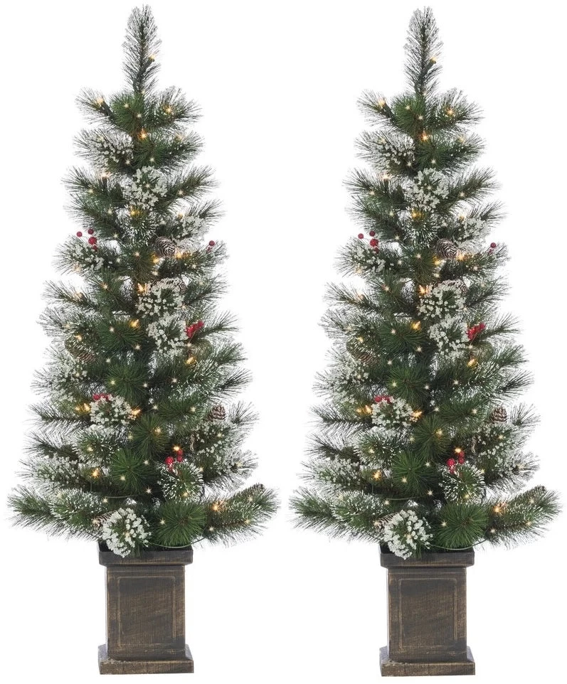 2-Piece 4' Windsor Glazier Pine Pre-Lit Artificial Foyer Trees 3 2-Piece 4' Windsor Glazier Pine Pre-Lit Artificial Foyer Trees