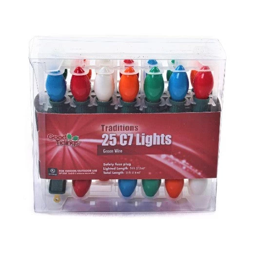 Set Of 25 Ceramic C7 Multi-Colored Christmas Lights 8 Set Of 25 Ceramic C7 Multi-Colored Christmas Lights - Image 6