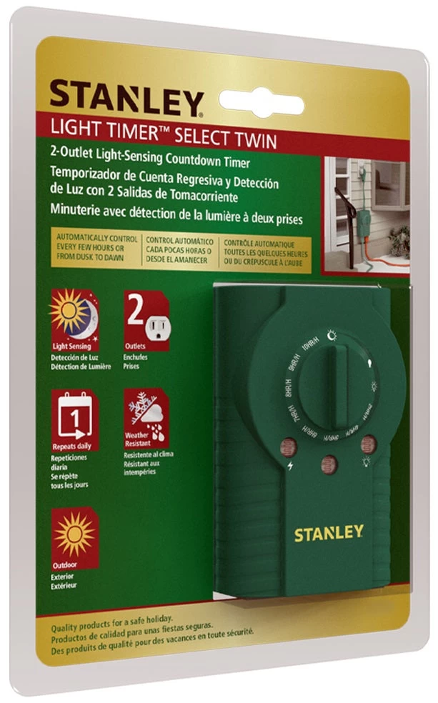 Stanley LightTimer Select Twin With Photocell Countdown Timer 4 Stanley LightTimer Select Twin With Photocell Countdown Timer - Image 2