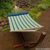 13' Quilted Blue & Lime Green Striped Hammock Bed With Bolster Pillow 2 13' Quilted Blue & Lime Green Striped Hammock Bed With Bolster Pillow -Outdoor Garden Living 2937DL 2