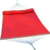 13' Quilted Red Stripe Hammock Bed With Bolster Pillow 2 13' Quilted Red Stripe Hammock Bed With Bolster Pillow -Outdoor Garden Living 2948DL Alt2