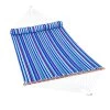 13' Quilted Multi-Color Striped Hammock Bed With Bolster Pillow -Outdoor Garden Living 2949DL