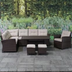 Fresno Deep Seating Sectional Chat Sets -Outdoor Garden Living 33ba2403f9b324324cbb3470b78d9e7d