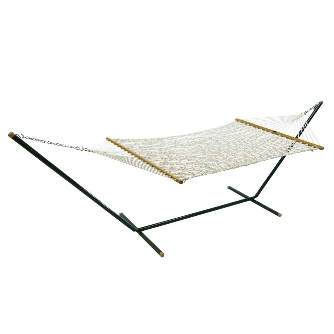 2-Point Single Cotton Rope Hammock With Stand 6 2-Point Single Cotton Rope Hammock With Stand - Image 4