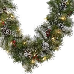 9' Frosted Mountain Ridge Pre-Lit Artificial Garland 7 9' Frosted Mountain Ridge Pre-Lit Artificial Garland -Outdoor Garden Living 434638 2