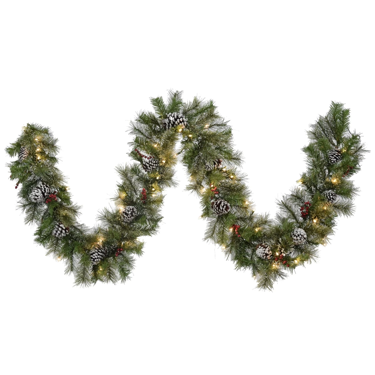 9' Frosted Mountain Ridge Pre-Lit Artificial Garland 4 9' Frosted Mountain Ridge Pre-Lit Artificial Garland - Image 2