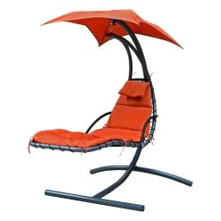 Orange Cloud 9 Hanging Chaise Lounger 14 Orange Cloud 9 Hanging Chaise Lounger -Outdoor Garden Living 4717 ALT1