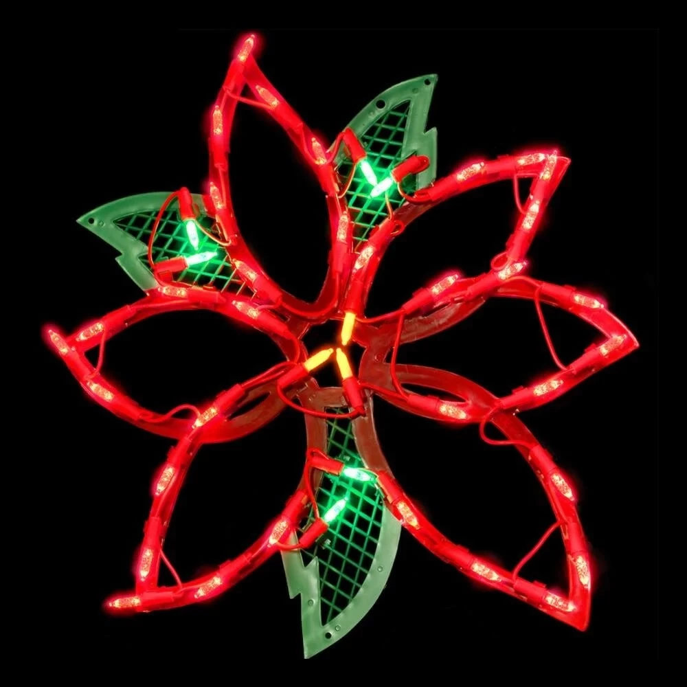 Lighted Poinsettia Window Silhouette 5 Lighted Poinsettia Window Silhouette - Image 3