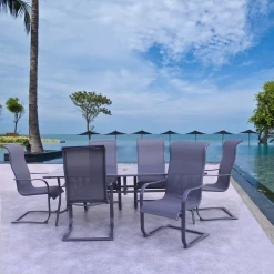 Dublin Gray Sling Spring Patio Dining Sets -Outdoor Garden Living 5396 2