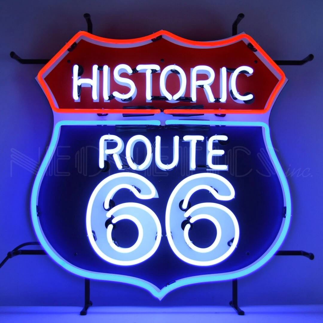 Neonetics Route 66 Neon Sign With Backing 3 Neonetics Route 66 Neon Sign With Backing
