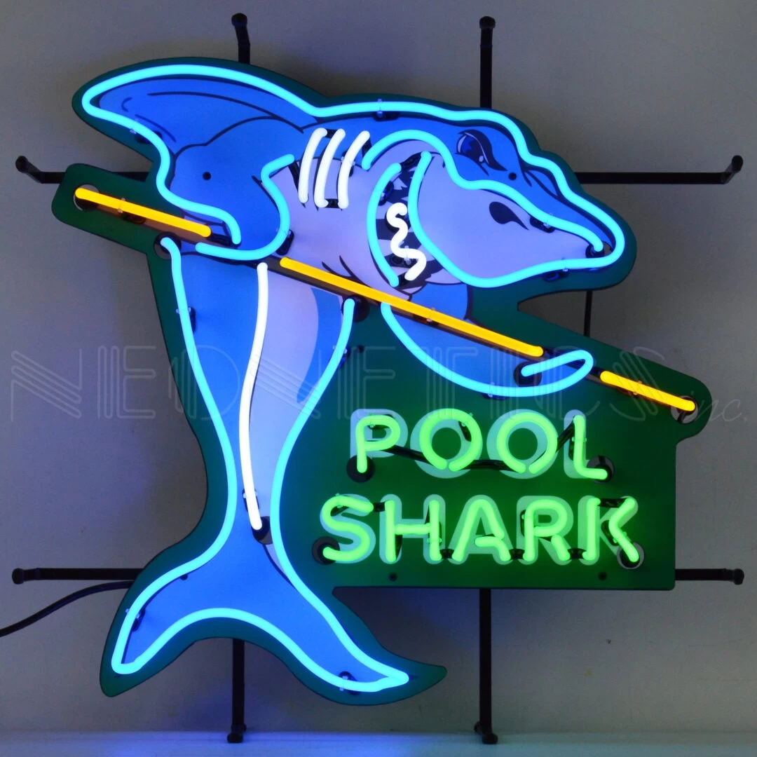 Neonetics Pool Shark Neon Sign With Backing 3 Neonetics Pool Shark Neon Sign With Backing