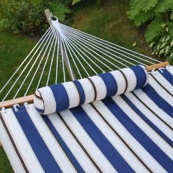 Single Fabric Hammock With Stand And Pillow -Outdoor Garden Living 6290W98SPB Alt3
