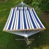 Single Fabric Hammock With Stand And Pillow 2 Single Fabric Hammock With Stand And Pillow -Outdoor Garden Living 6290W98SPB Alt4