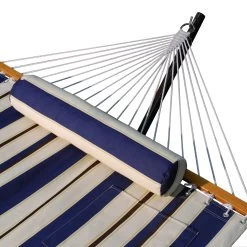 Single Fabric Hammock With Stand And Pillow -Outdoor Garden Living 6290W98SPB Alt5