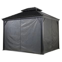 Gray Curtains For Provence Hard Top Gazebos By Sojag