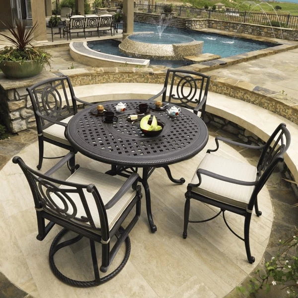GES Bel Air Cast Aluminum Cushioned Patio Dining Sets 3 GES Bel Air Cast Aluminum Cushioned Patio Dining Sets