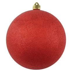 8" Shatterproof Red Glitter Ball Ornament