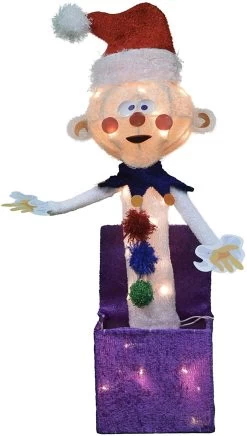 24" Pre-Lit 3D Misfit Charlie In The Box Christmas Yard Decoration 12 24" Pre-Lit 3D Misfit Charlie In The Box Christmas Yard Decoration -Outdoor Garden Living 771719 2