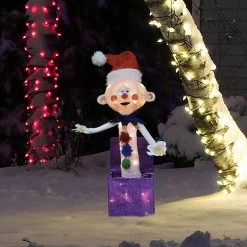24" Pre-Lit 3D Misfit Charlie In The Box Christmas Yard Decoration