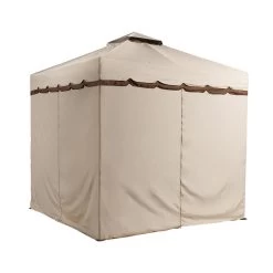 Privacy Curtains For 10' X 12' Rivel Soft Top Gazebo By Sojag