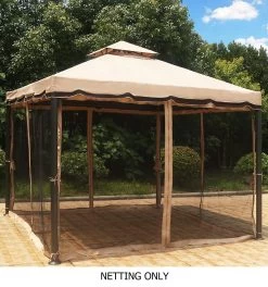 Mosquito Netting For 10' X 12' Rivel Soft Top Gazebo By Sojag