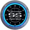 Neonetics GM Chevrolet Super Sport Blue Neon Clock 2 Neonetics GM Chevrolet Super Sport Blue Neon Clock -Outdoor Garden Living 8CHVSS