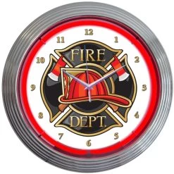 Neonetics Fire Department Neon Clock