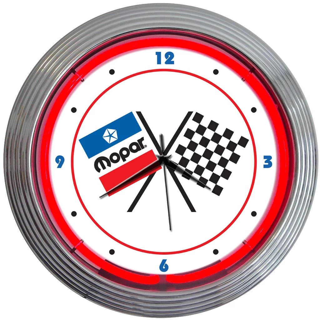Neonetics Mopar Checkered Flag Neon Clock 3 Neonetics Mopar Checkered Flag Neon Clock