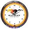 Ford Mustang Since 64 Orange Neon Clock