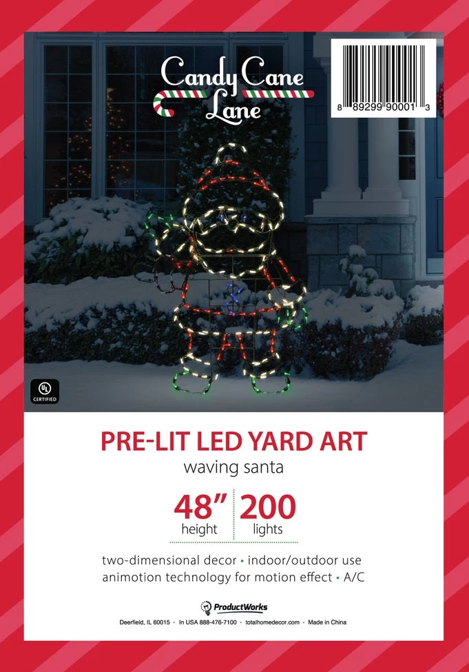 48" LED Animation Waving Santa Yard Decoration With Durable Steel Frame 6 48" LED Animation Waving Santa Yard Decoration With Durable Steel Frame - Image 4