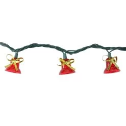 40 Musical Red Bell Lights With Gold Bows -Outdoor Garden Living 979184 4