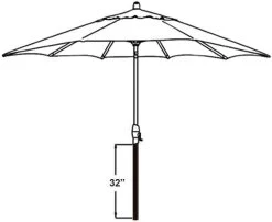 Treasure Garden 32" Bottom Umbrella Pole Replacements