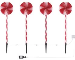 28" LED Peppermint Candy Multi-Function Garden Stakes (4-pack) 9 28" LED Peppermint Candy Multi-Function Garden Stakes (4-pack) -Outdoor Garden Living 988824