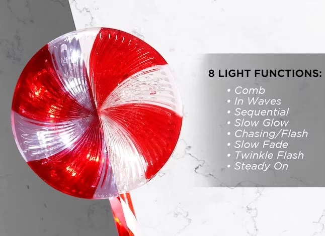 28" LED Peppermint Candy Multi-Function Garden Stakes (4-pack) 5 28" LED Peppermint Candy Multi-Function Garden Stakes (4-pack) - Image 3