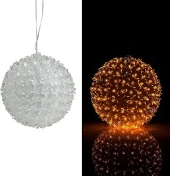8" Twinkling LED Sphere Christmas Ornament With 9 Light Functions -Outdoor Garden Living 988825