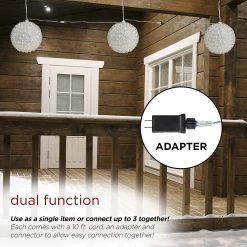 8" Twinkling LED Sphere Christmas Ornament With 9 Light Functions -Outdoor Garden Living 988825 6