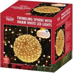 8" Twinkling LED Sphere Christmas Ornament With 9 Light Functions -Outdoor Garden Living 988825 9