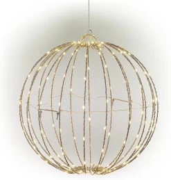 8" Foldable Metal LED Sphere Hanging Ornament (3-Pack) -Outdoor Garden Living 988833 2