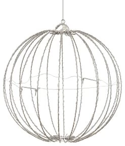 8" Foldable Metal LED Sphere Hanging Ornament (3-Pack) -Outdoor Garden Living 988833 9