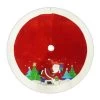 48" Red Velvet Metallic Embroidered Ice Skating Santa Christmas Tree Skirt -Outdoor Garden Living 989 094 T51024