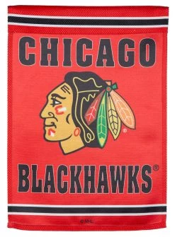 Embossed Suede Chicago Blackhawks Garden Flag -Outdoor Garden Living 989050 3