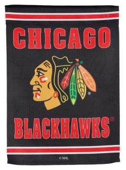 Embossed Suede Chicago Blackhawks Garden Flag -Outdoor Garden Living 989050 4